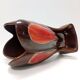 Handmade Orange and Brown Glazed Vallauris Ceramic Vase, France