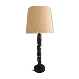 Lampe ancienne africaine taillée à la main bois précieux