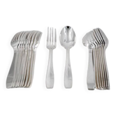 Christofle Atlas model, 10 dessert cutlery sets, 20 pieces, Art Deco, 17.8 cm