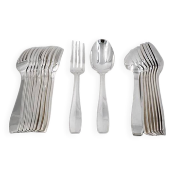 Christofle Atlas model, 10 dessert cutlery sets, 20 pieces, Art Deco, 17.8 cm
