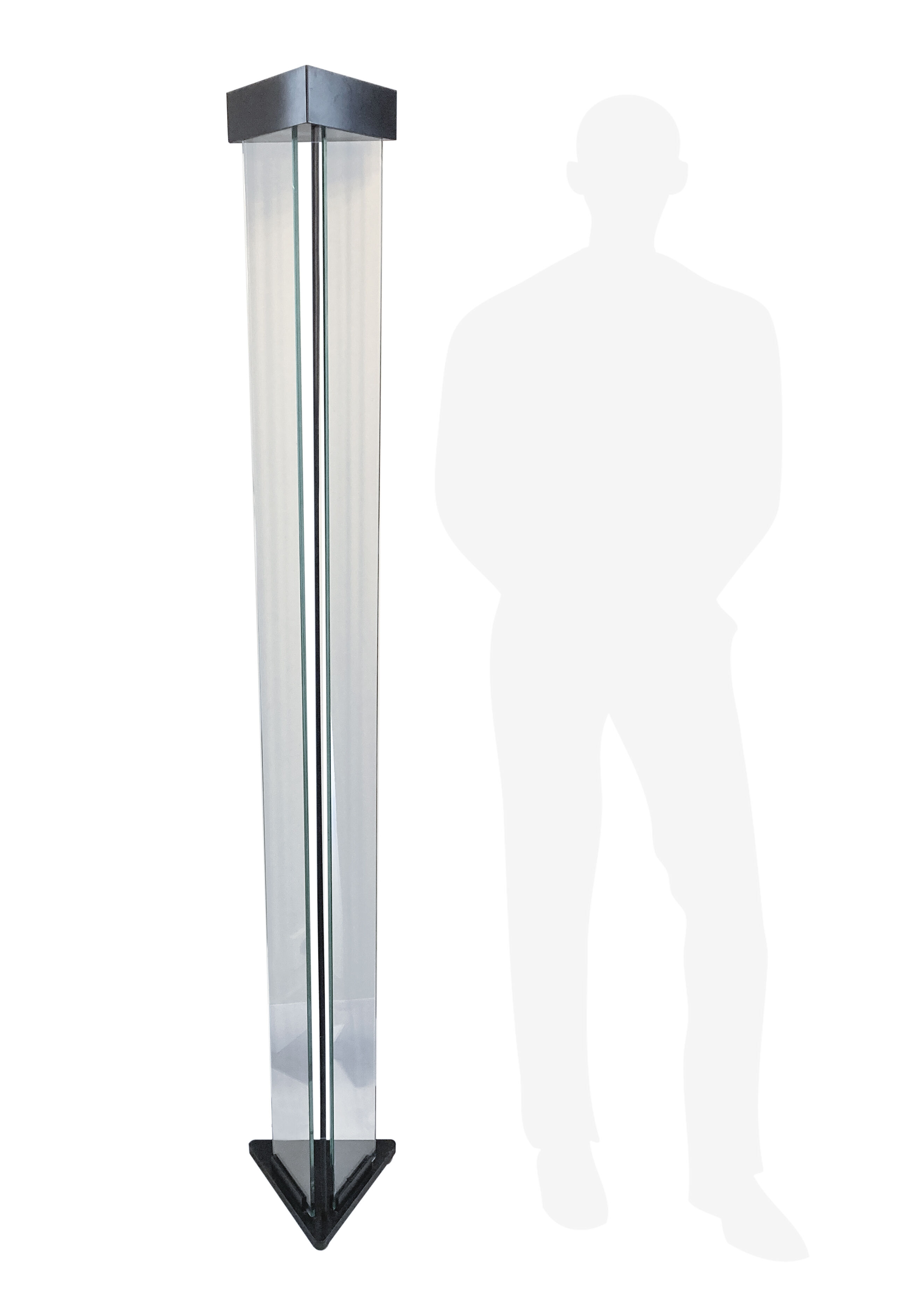 Halogen floor lamp glass and metal. 1980