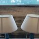 Paire de lampes en verre bleuté