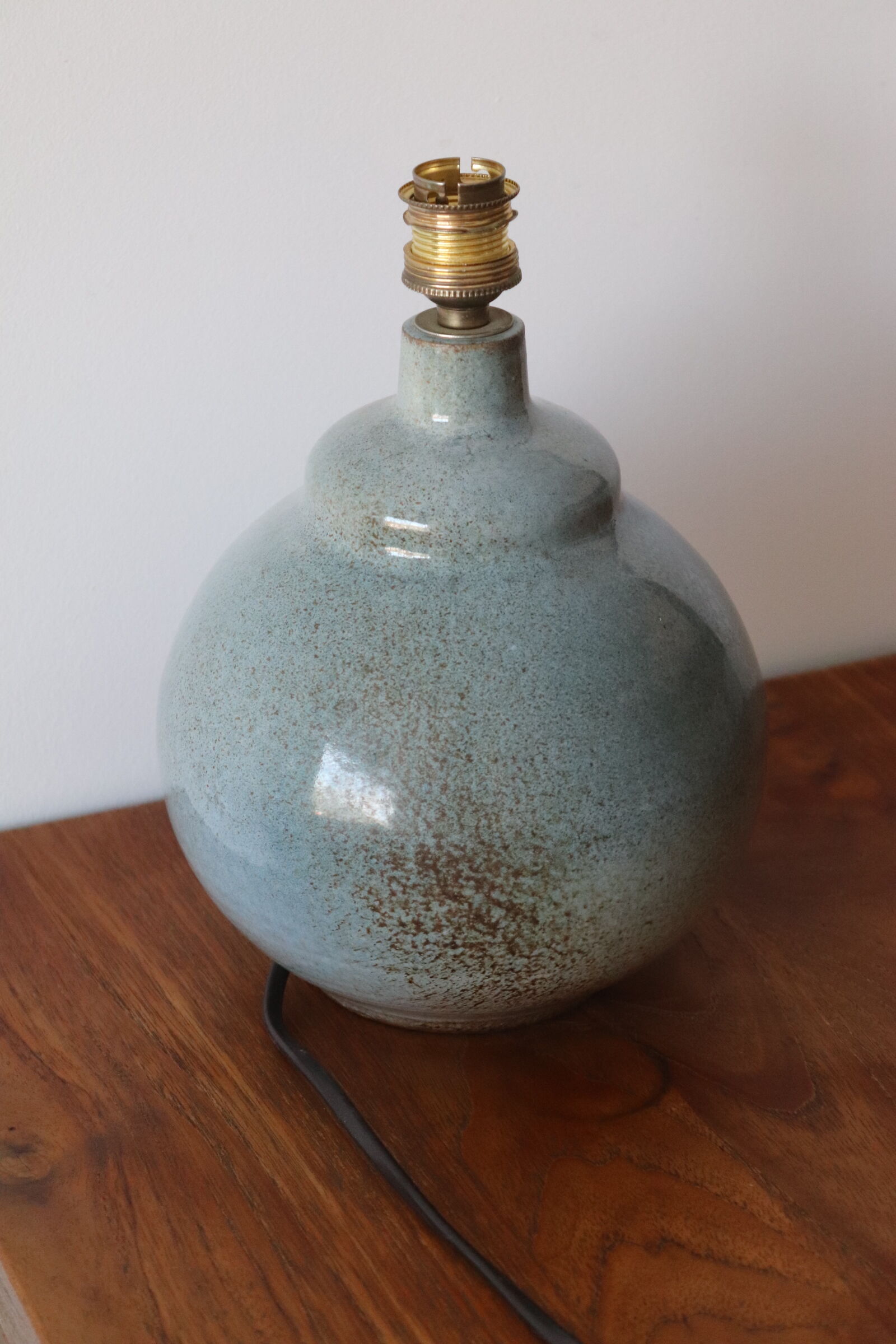 Blue ceramic ball lamp foot