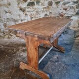 Antique trestle table in oak – France early 20th century – 110 cm