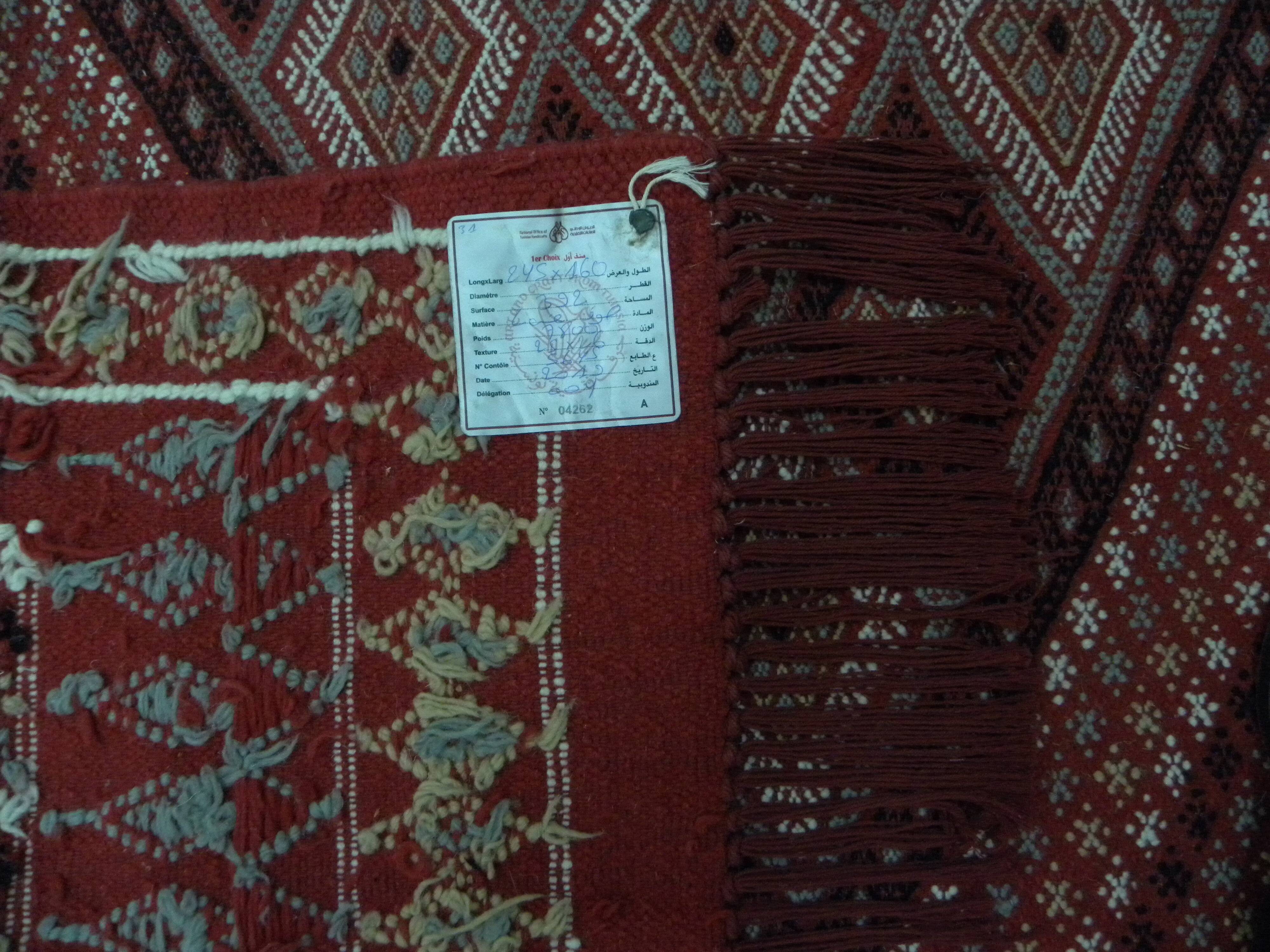 Traditional Ethnic Red Artisan Rug, Geometric Berber Rug