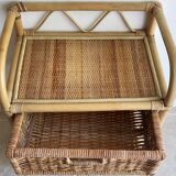 Pair of vintage rattan bedside