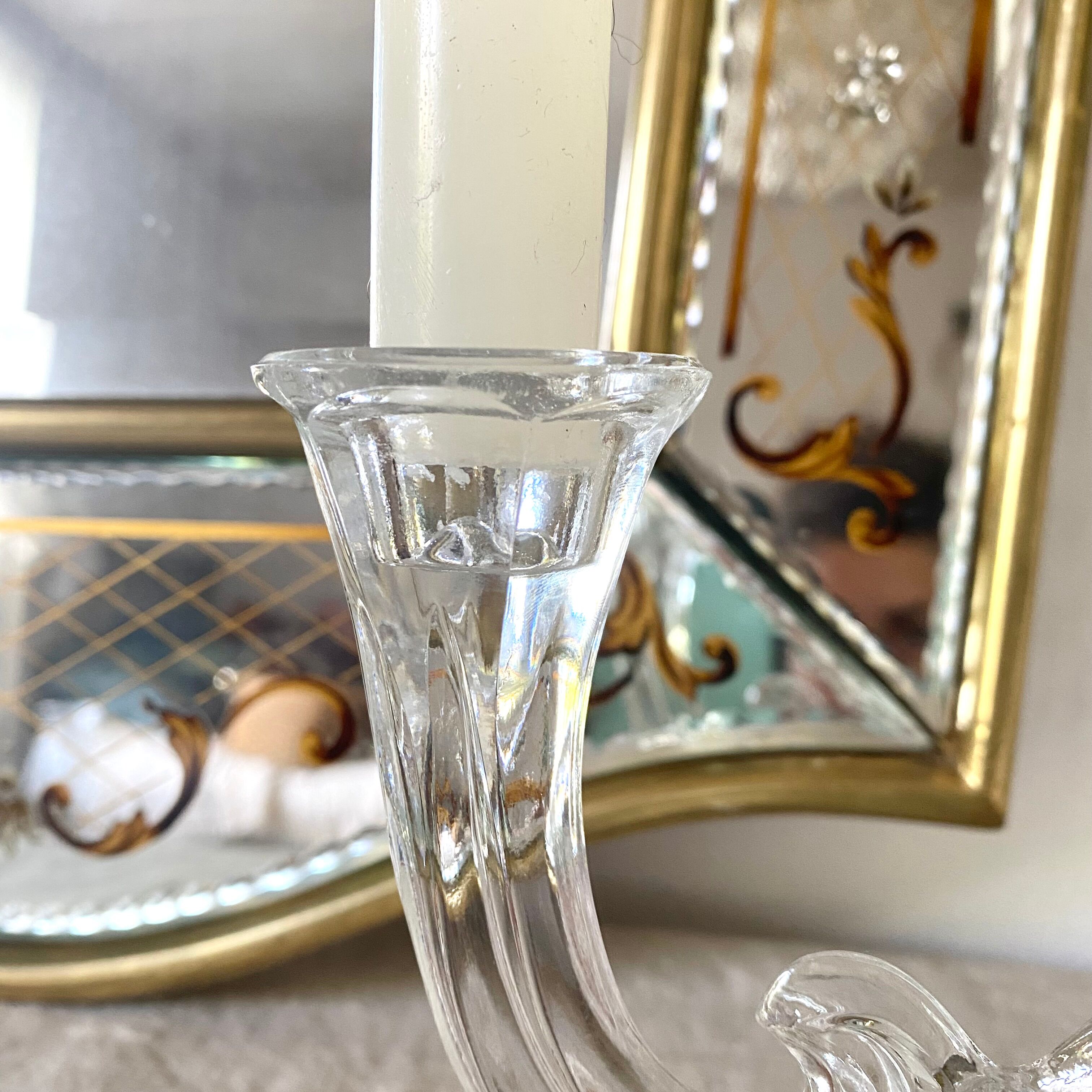 Glass candle holder