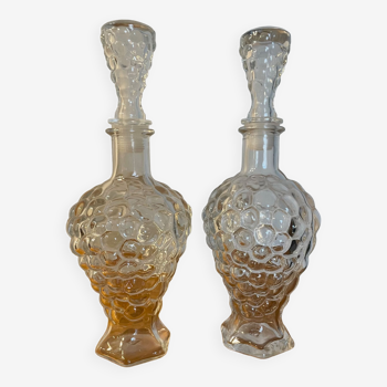 Pair of grape bunch decanters