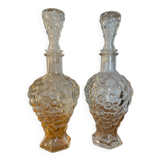 Pair of grape bunch decanters