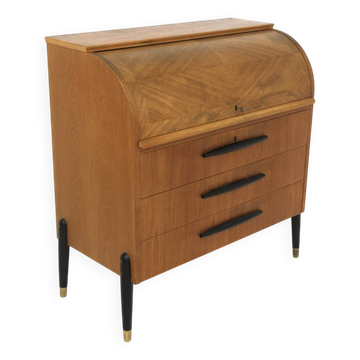 Secrétaire scandinave en teck, Suède, 1950