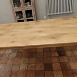 Table de ferme en chêne massif pieds fuseaux