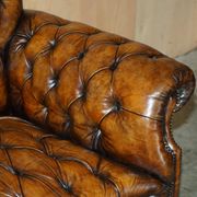 Canapé Chesterfield victorien en cuir serpentin teint à la main