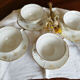 Set of 4 white porcelain cups