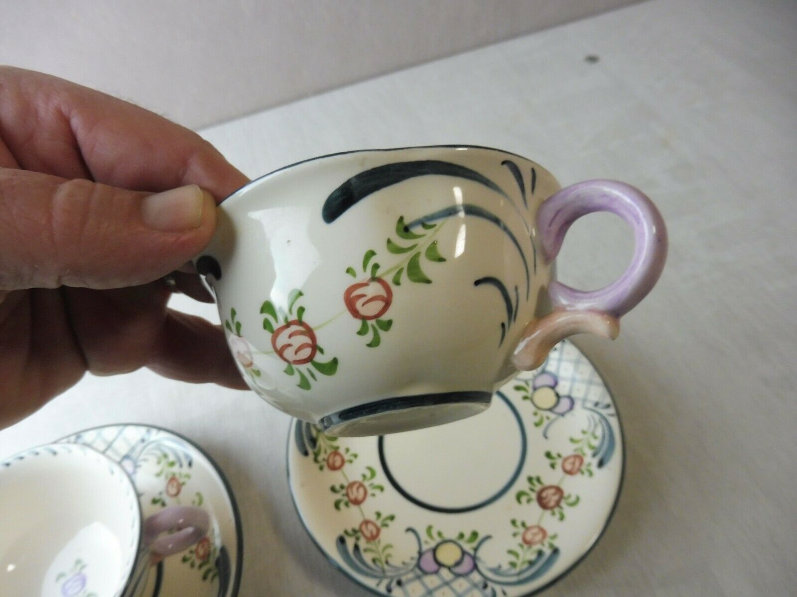 Set of cups and sub-cups, décor Georg Schmider Zeller, Dekor Favorite