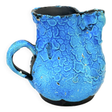 Pitcher Vase Fat Lava ceramic stoneware blue black 1960 Glacier enamels Cyclope Pottery Annecy Charles