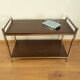 Shelf, chrome, stained mahogany, vintage from the 60s