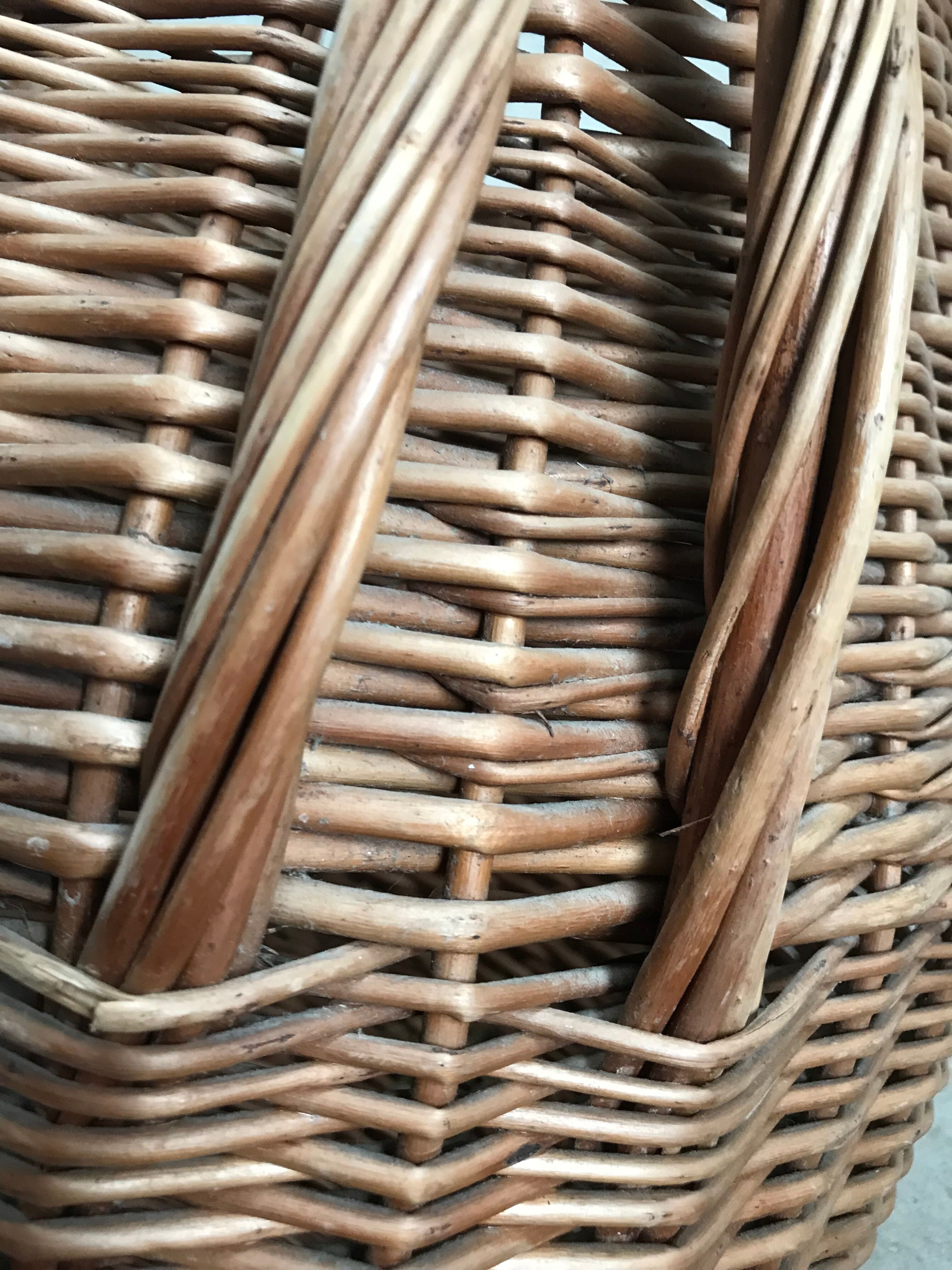 Panier en osier vintage 70 cm