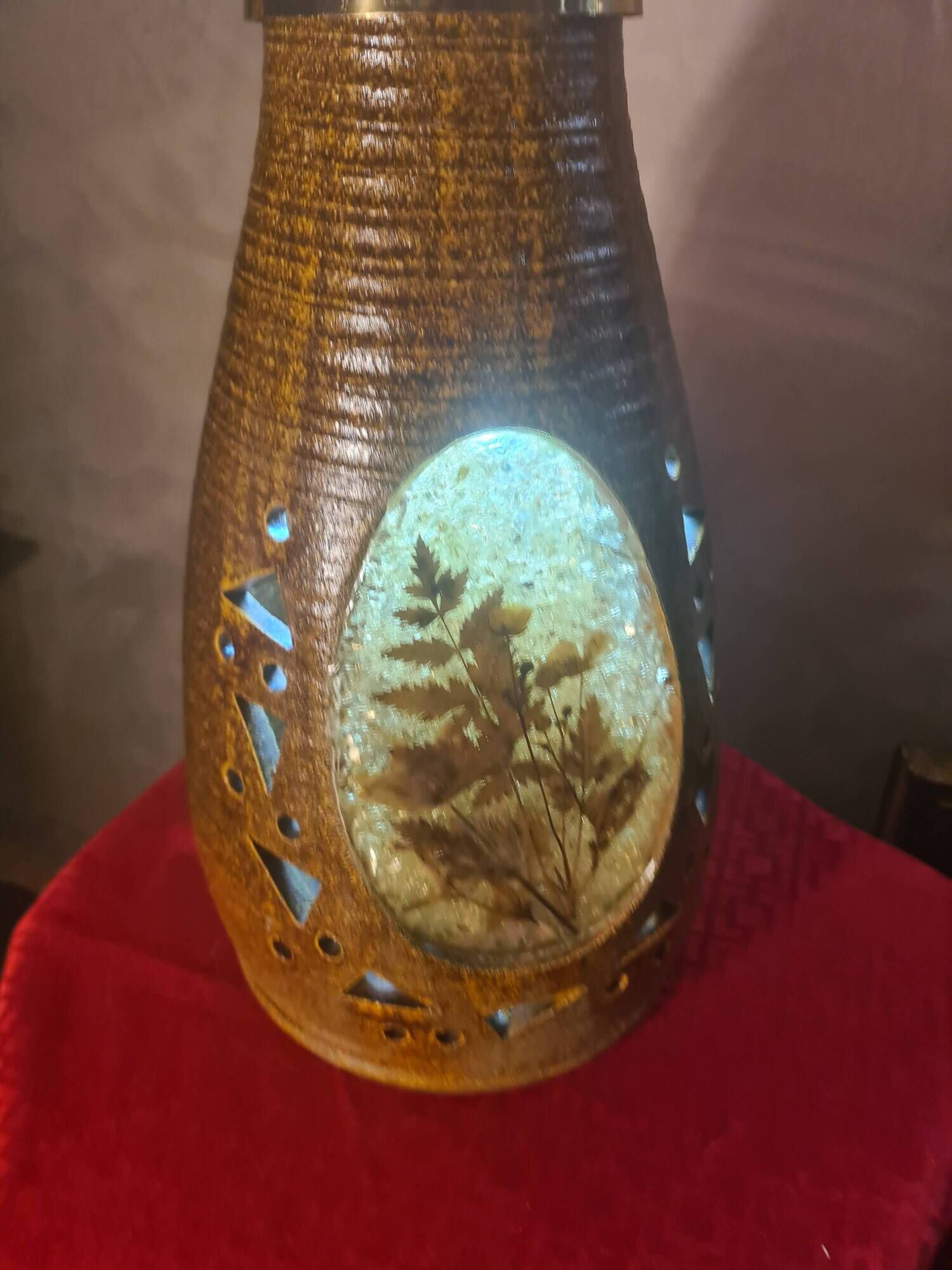 large lamp Accolay 87x44 in ceramic and resin inclusion Vintage/60 to 70