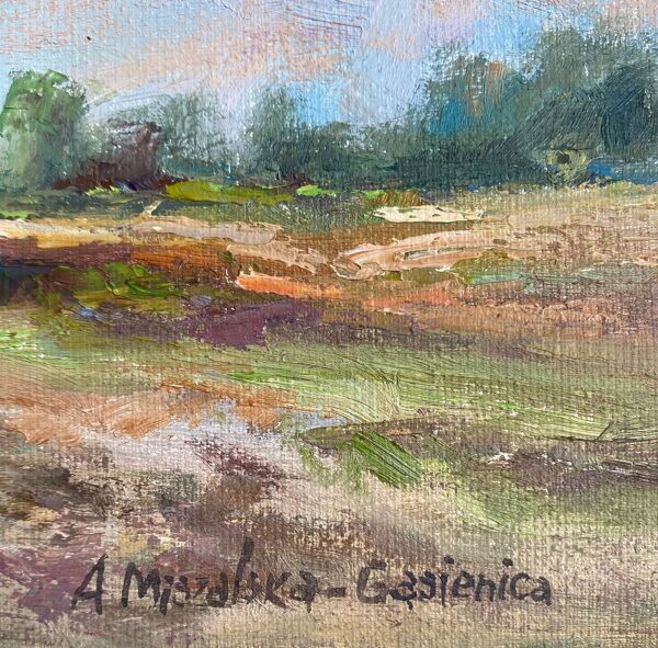 Pendant de tableaux hst ''paysage'' par anna miszalska-gąsienica (1962)