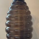 Large vintage smoked glass vase