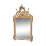 Old Large Golden Mirror With Louis XVI Style Pediment