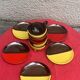 5 cups and 5 saucers signed Luc vallauris vintage