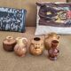 Lot de 5 mini vases pichets rétro en céramique émaillée 