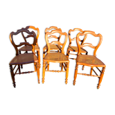 Lot de chaises cannées