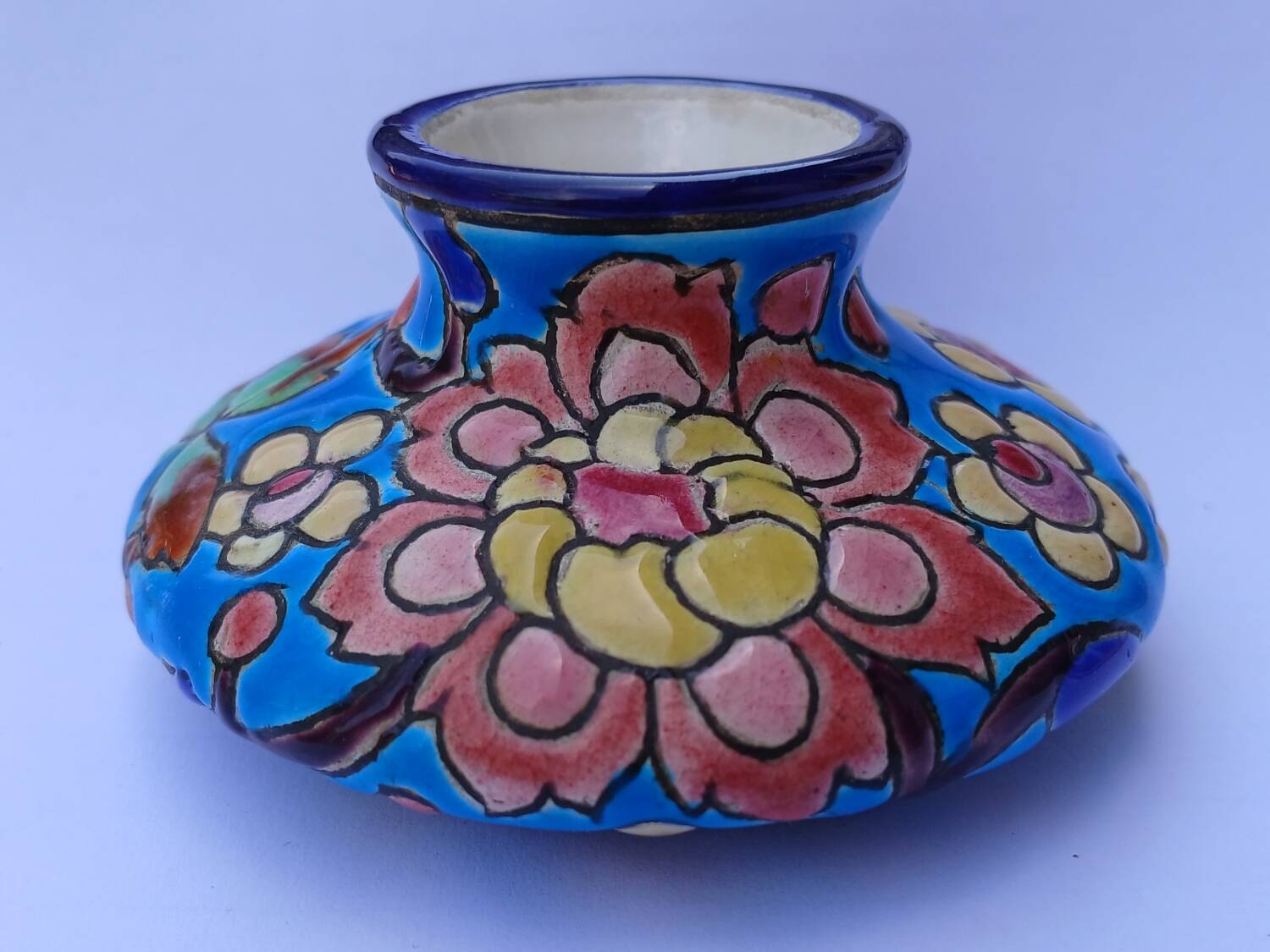 Small Longwy enamel vase