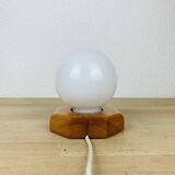 Opaline globe pine lamp from the 60s