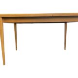 Table bois blond avec rallonges années 60 vintage