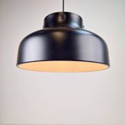 Mid-Century Modern Danish Black Jumbo Pendant Lamp by Uniline for Nordisk Solar, 1960s