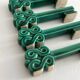 4 green ceramic knife rests in vintage key shape
