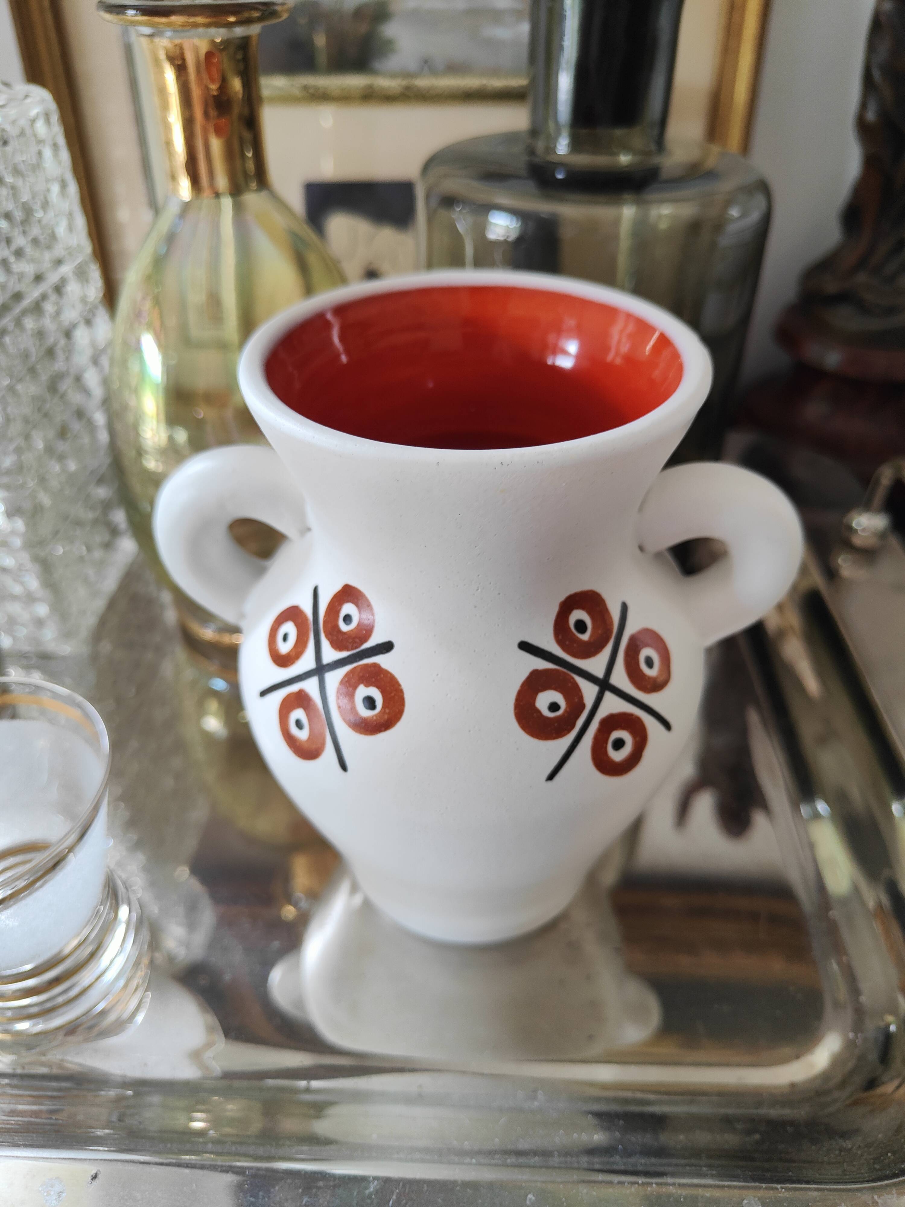 Unique piece, André Baud ceramic vase for Vallauris, 50s-60s