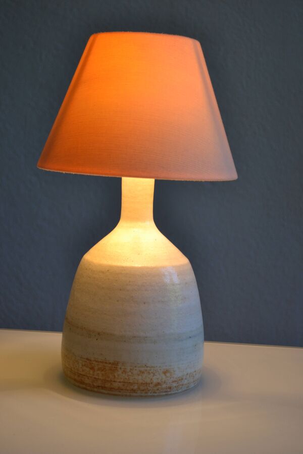 pied de lampe terre cuite grès moderniste France 1970