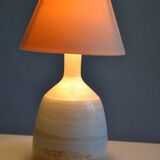 terracotta lamp base, modernist stoneware, France, 1970s