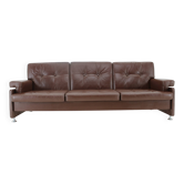 Design Leather Folding Sofa by Arch. Spicka, 1970s, Czechoslovakia