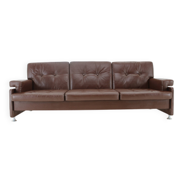 Design Leather Folding Sofa by Arch. Spicka, 1970s, Czechoslovakia