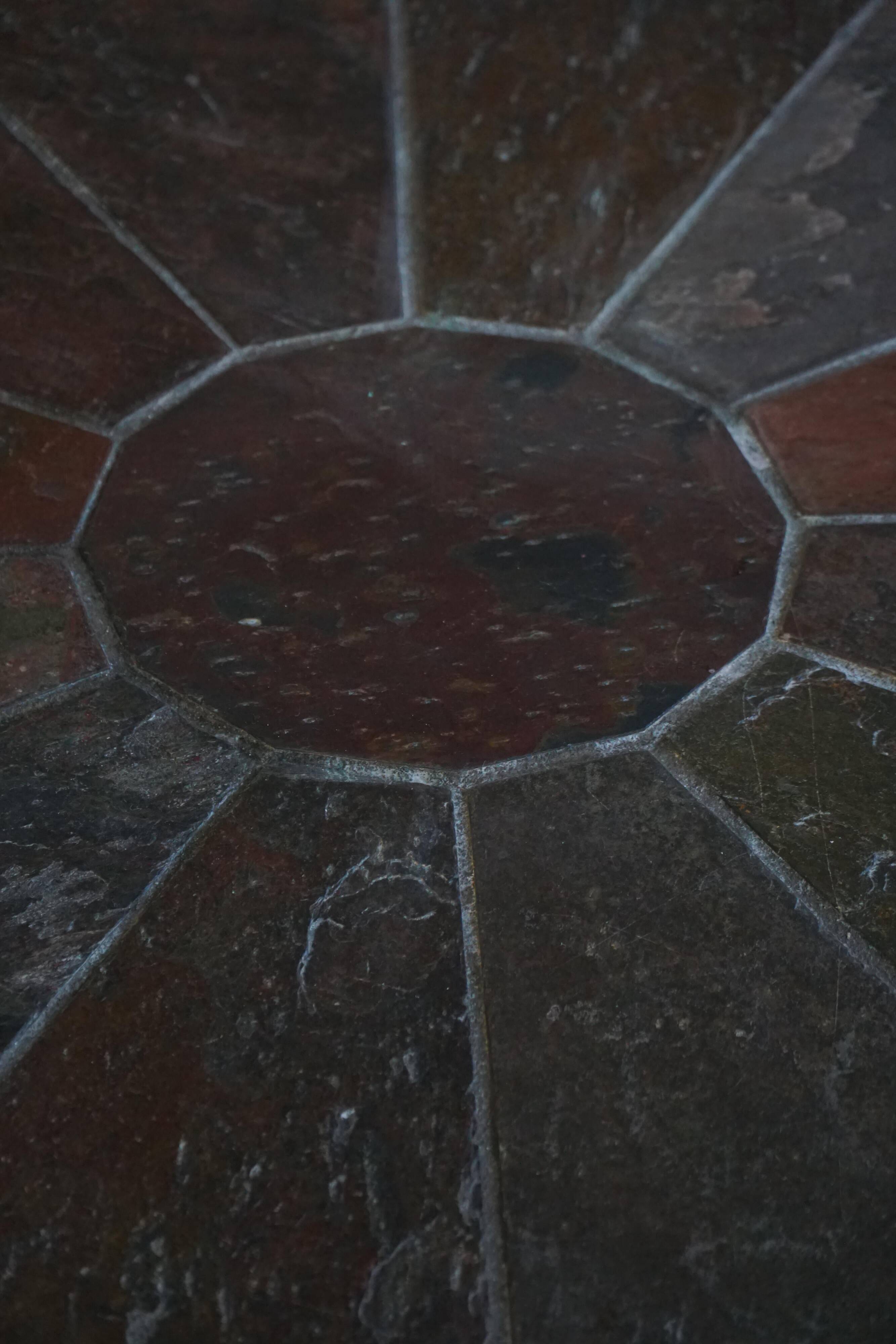 Danish coffee table from the mid-20th century, wooden frame and ceramic tiled top.