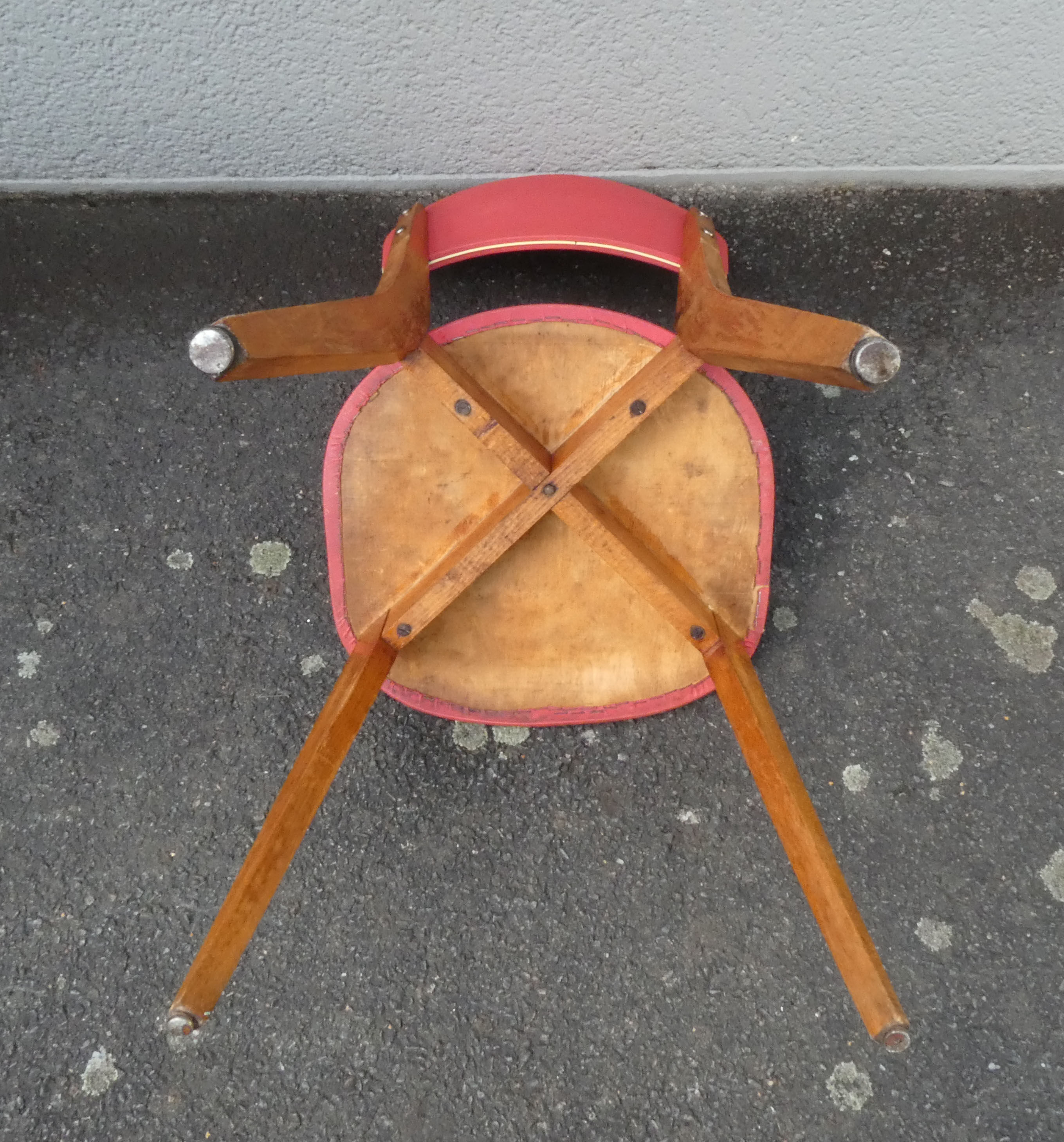 old vintage red chair