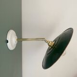 Vintage green enamelled sheet metal wall lamp shade - 1 -