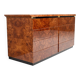 Italian drawer credenza in high gloss burl and brass, Italy, 1970s