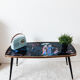 Table basse en bois, vintage , années 50 , pieds compas