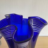 Trio of vintage blown glass handkerchief vases