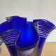 Trio of vintage blown glass handkerchief vases