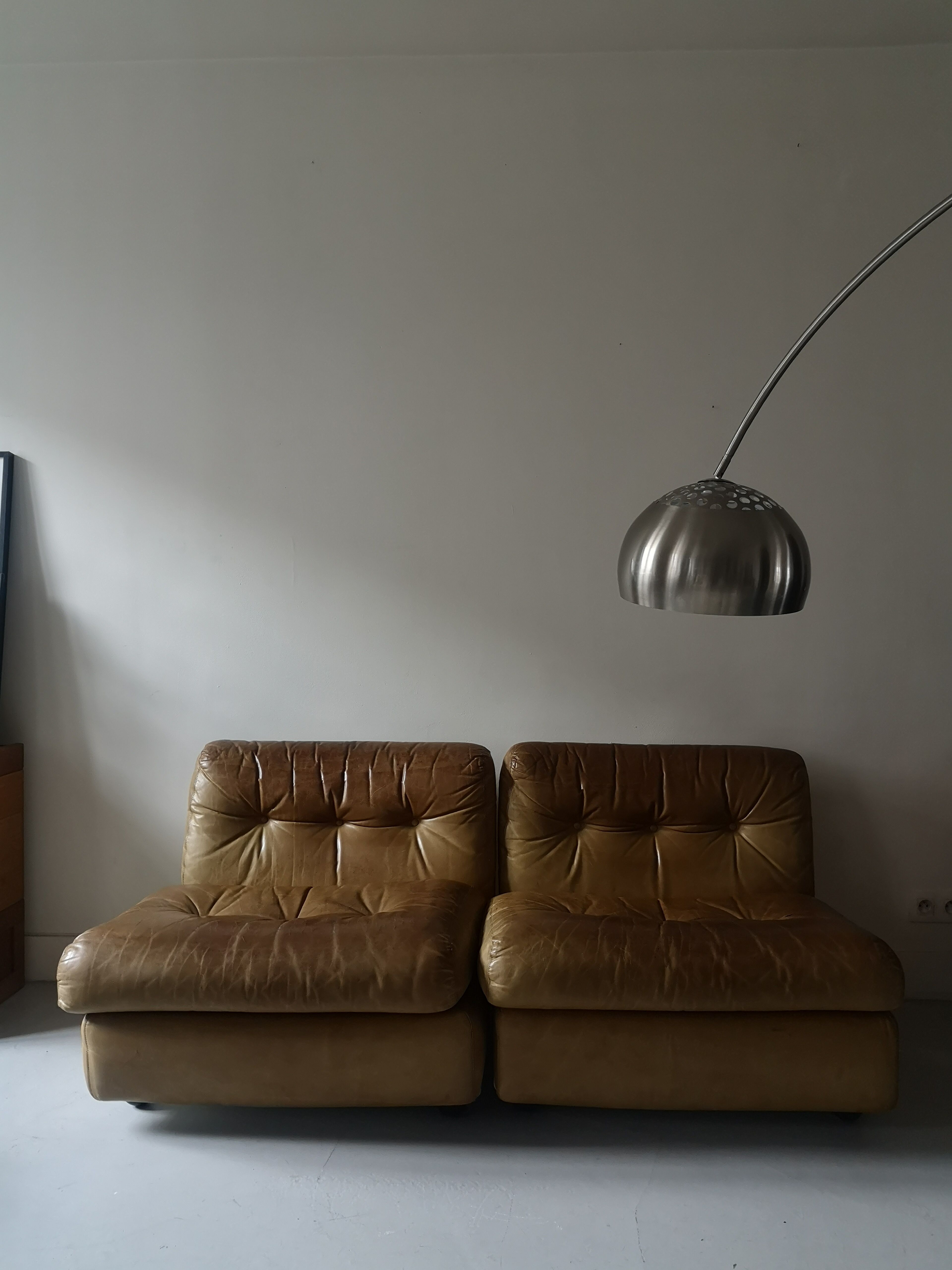 Leather sofa, Amanta model by Mario Bellini for B&B Italia, 1970