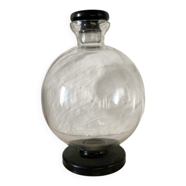 Carafe Art deco haut de gamme en verre et «&nbsp;onyx&nbsp;»