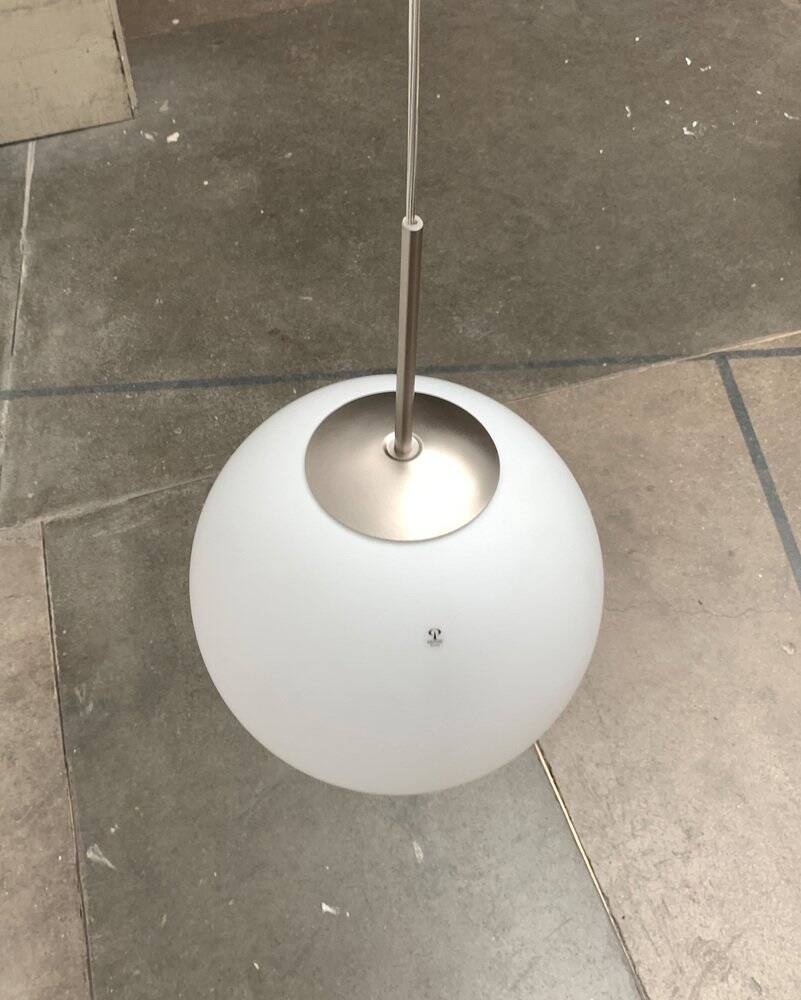 Suspended glass ball lamp by Peill & Putzler.