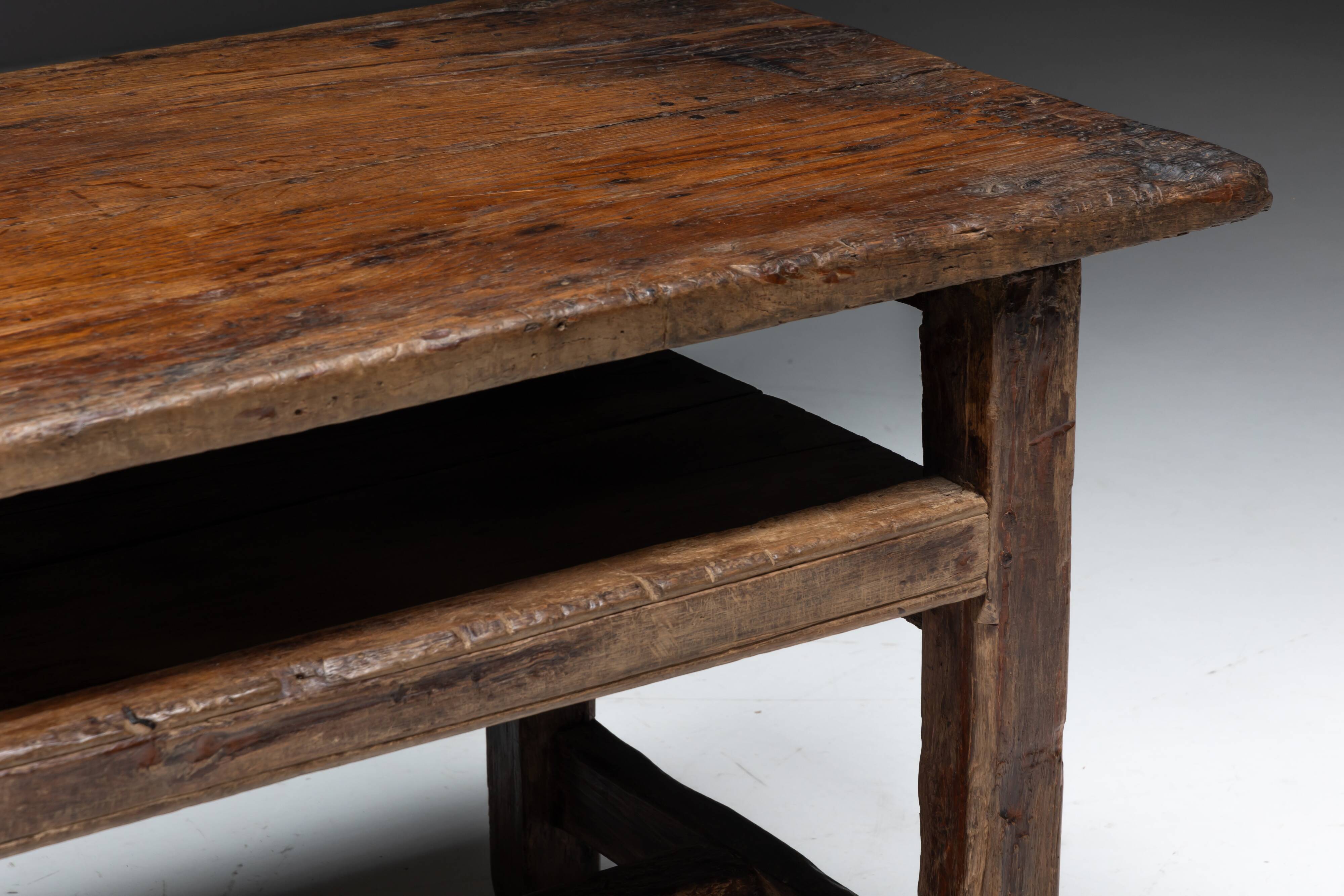 Wabi sabi farmhouse worktable, France, 19th century
