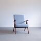 Mid century easy chair model b 310 var en boucle bleu clair